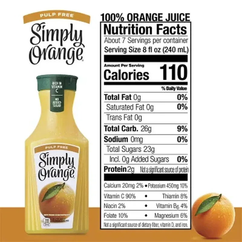 Simply Pulp-Free Orange Juice (52 Fl. Oz., 2 Pk.)