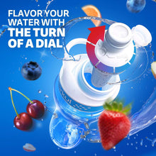 Plastic bottle with flavor dial top for infused water