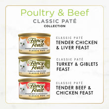 Fancy Feast classic pate poultry & beef can assortment with three flavor varieties
