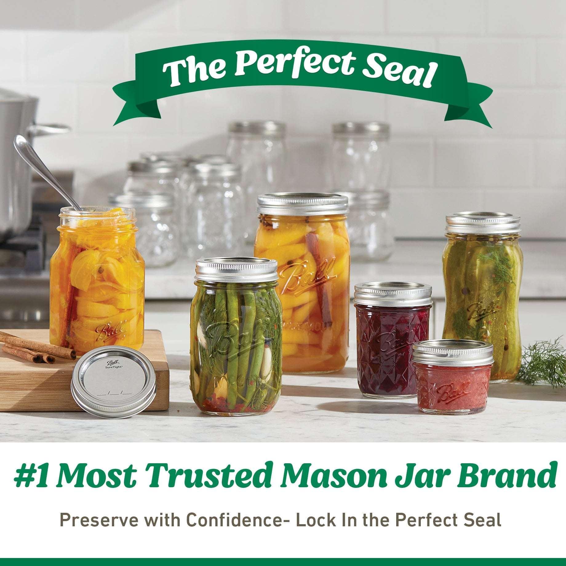 Ball Gallon Mason Jar with Stainless Steel Lid, Airtight Glass Storage Container with Lid, Extra Large Ball Jar for Flour, Sugar, Dog Treats, and Pantry Organization