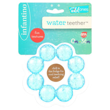 Infantino blue water teether package card with circular textured teether