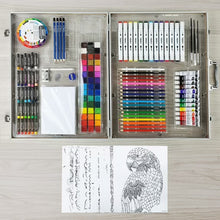 ArtSkills drawing kit case open with colored pencils, markers, and sketch paper