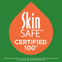 Skin Safe Certified 100% badge for sensitive-skin laundry detergent