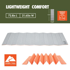 Ozark Trail Foldable Sleeping Pad, Outdoor, Light Weight, Product Size 72.8in x 21.6in, Material PE