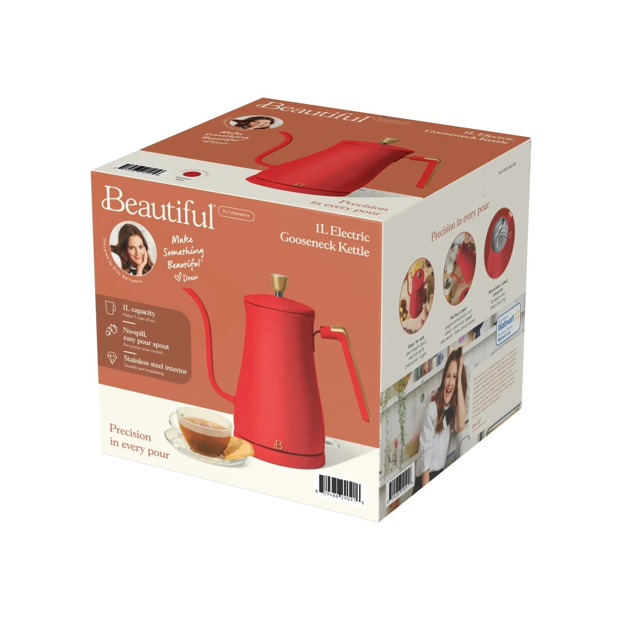 Beautiful 1-Liter Electric Gooseneck Kettle 1200 W, by Drew Barrymore