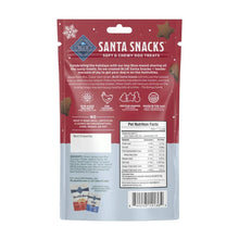 Back panel of chicken recipe dog treat bag with nutrition facts table.