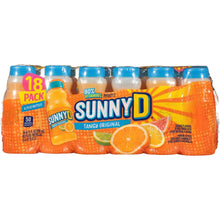 SUNNYD Tangy Original shelf-stable orange juice drink, 18-pack orange bottles