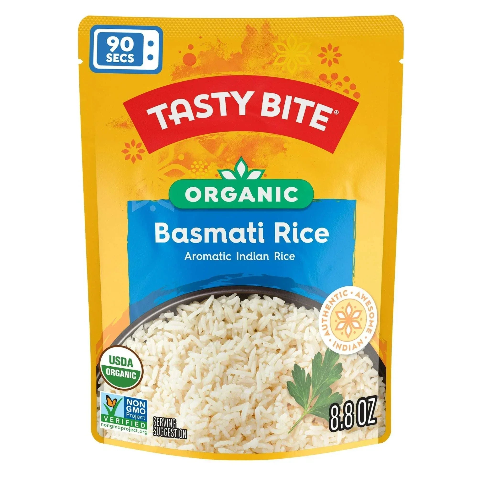 Tasty Bite Organic Basmati Rice 8.8oz - Fragrant basmati rice