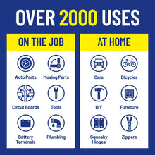 Infographic panel showing WD-40 Precision Pen lubricant uses for cars, tools, plumbing, and more