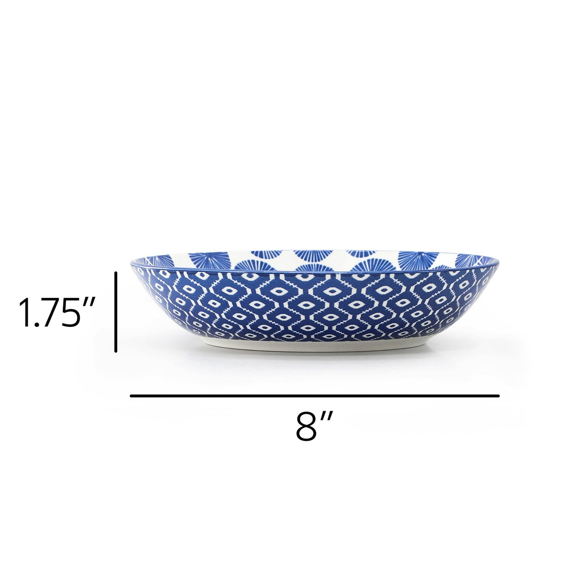 Elama Aurora 6 Piece Assorted Porcelain Bowl Set in Blue