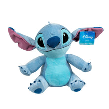 Light blue Stitch plush toy with pink ears and Disney-branded hang tag