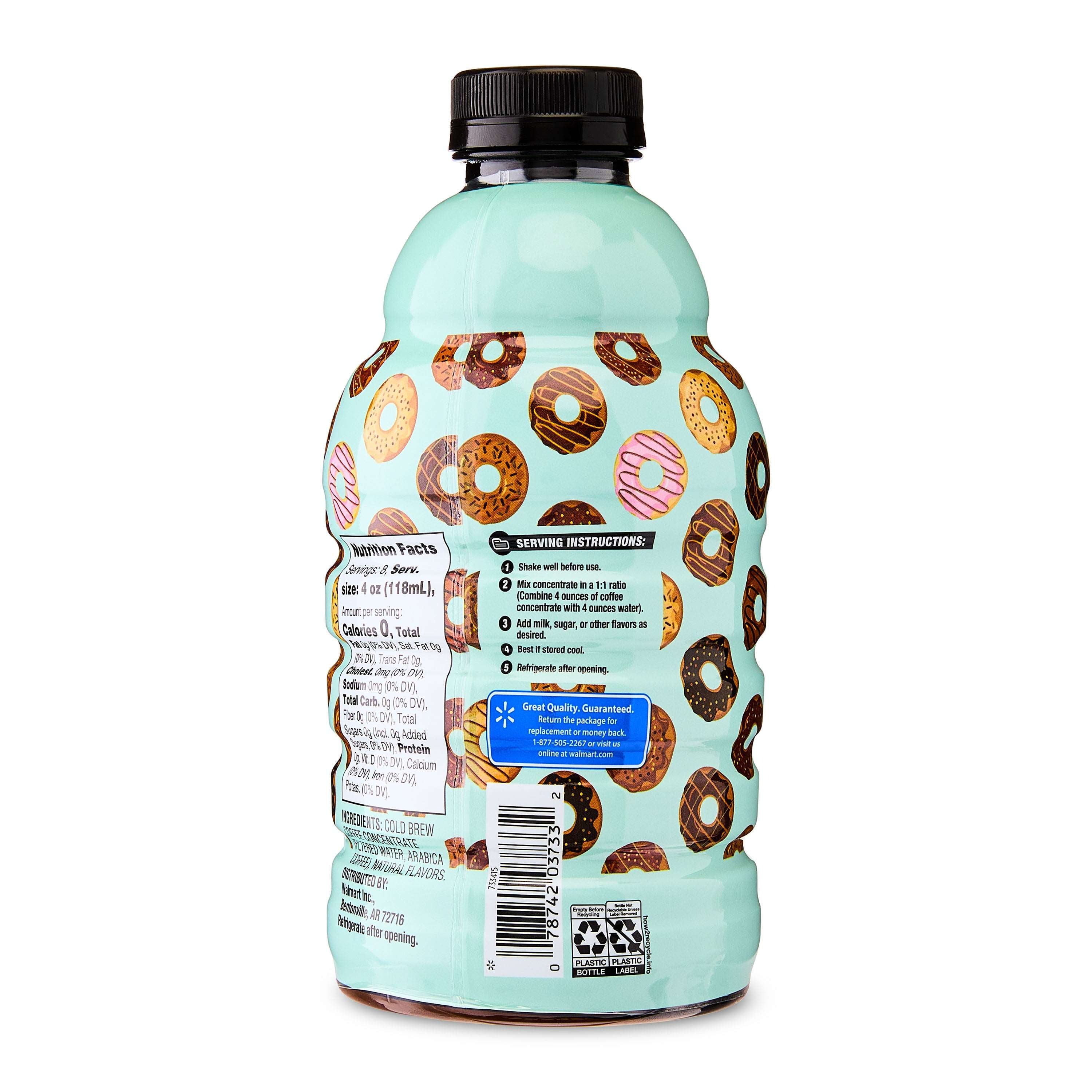 Great Value Donut Shop Cold Brew Coffee Concentrate, 32 fl oz