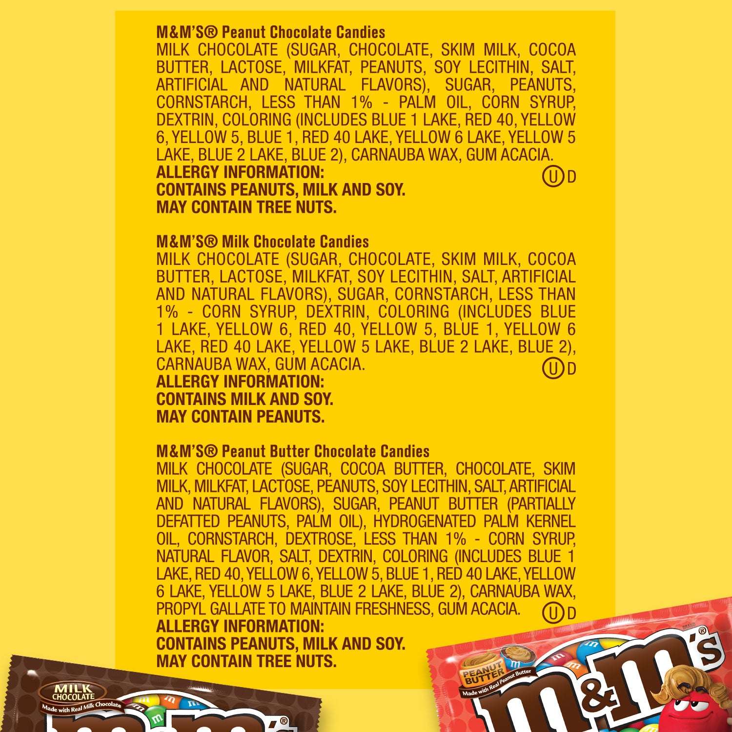 M&M's Variety Pack Full Size Milk Chocolate Candy Bars - 18 Ct