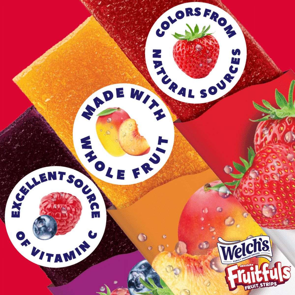 (3 pack) Welch's Fruitfuls Strawberry Soft Fruit Strips, .5 oz (10 pack)