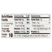 Salsa Nutrition Facts panel with calories, fat, carbs, and sodium