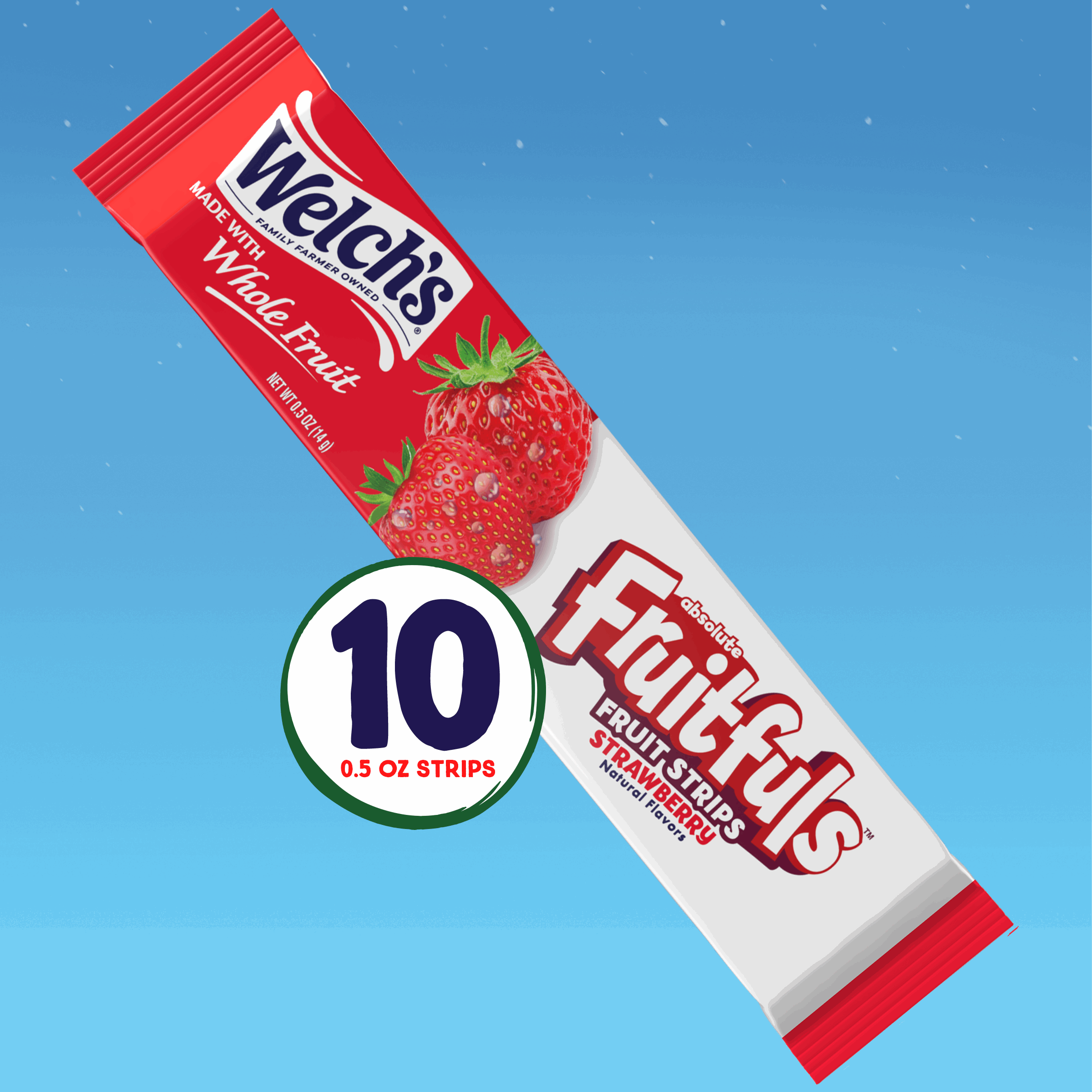 (3 pack) Welch's Fruitfuls Strawberry Soft Fruit Strips, .5 oz (10 pack)