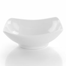 White square porcelain dinnerware set: square serving bowl front