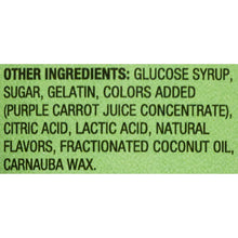 Ingredients text panel for multivitamin gummies