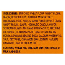 Ingredients list for cinnamon graham crackers: enriched wheat flour, cinnamon, salt