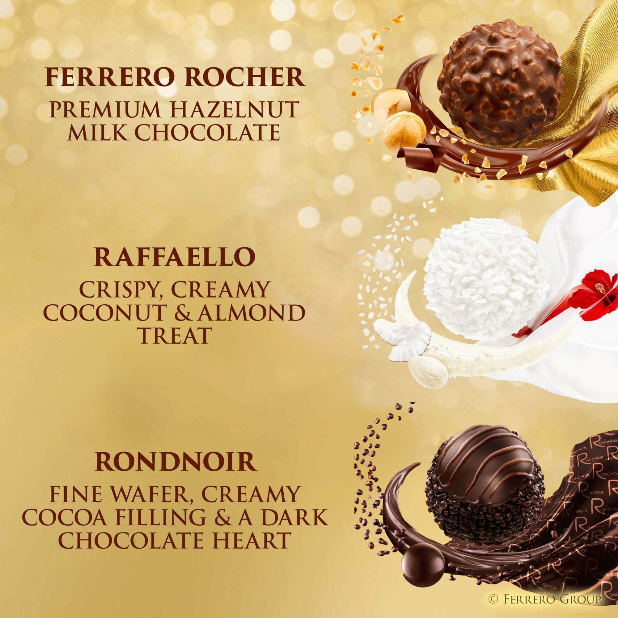 Ferrero Collection Gourmet Gift Box, 24 Assorted Chocolate with Dark Chocolate, Coconut, and Milk Chocolate, 9.1 oz