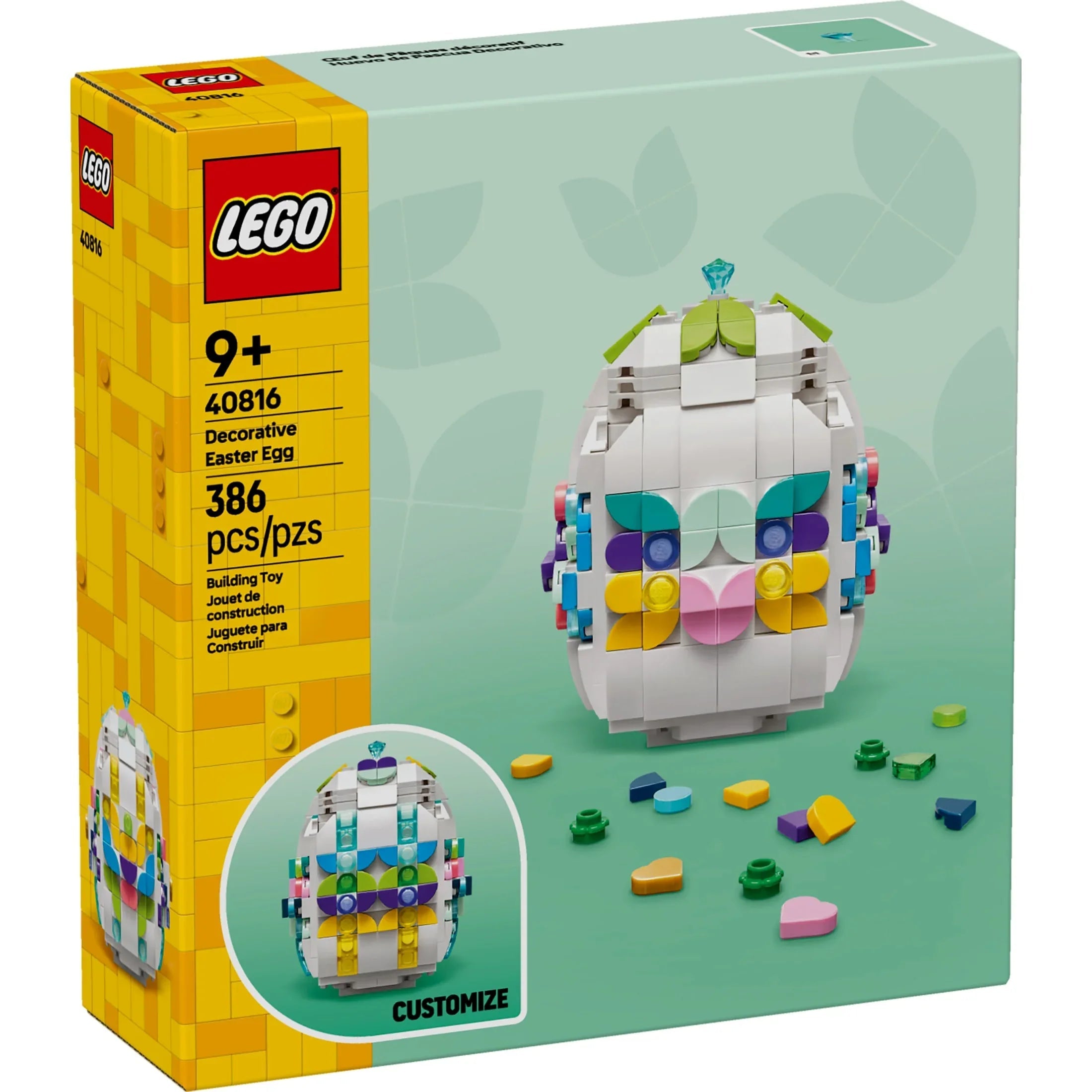 LEGO Decorative Easter Egg Building Toy for Girls & Boys - Springtime Craft Activity for Kids, Ages 8+ - Basket Stuffer or Gift Idea for Easter, Birthdays, & Special Occasions - 40816