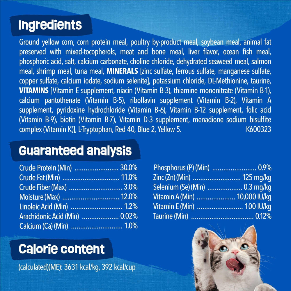 Purina Friskies Dry Cat Food Seafood Sensations with Salmon, Tuna, and Shrimp Flavors, 16 lb Bag - USA MEGA SHOP