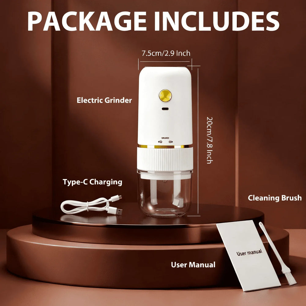 Coffee Grinder Electric,Electric Coffee Grinders Mannual for Home Use, Adjustable & Portable,Stainless Steel, White - USA MEGA SHOP