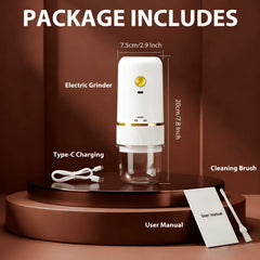 Coffee Grinder Electric,Electric Coffee Grinders Mannual for Home Use, Adjustable & Portable,Stainless Steel, White - USA MEGA SHOP