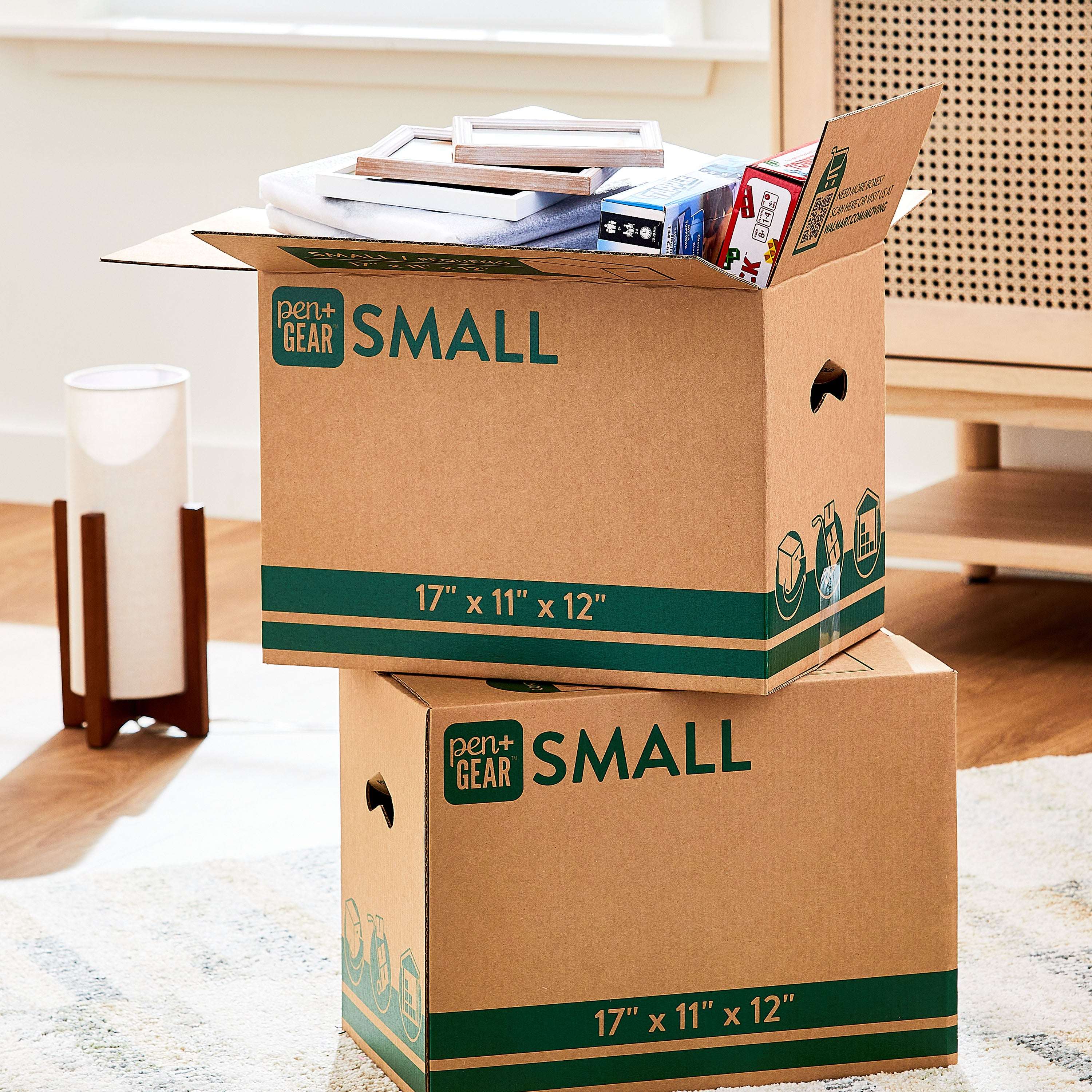 Pen+Gear Small Moving Boxes, 17 in. L x 11 in. W x 12 in. H, Kraft