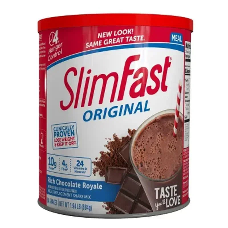SlimFast Chocolate Protein Shake Mix, Rich Chocolate Royale, 31.18 oz, 34 Servings