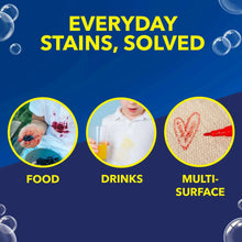 Stain remover promo panel for everyday stains: food, drinks, multi-surface