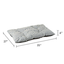 Black-and-white checkered tufted dog bed pillow, 35 x 27 in
