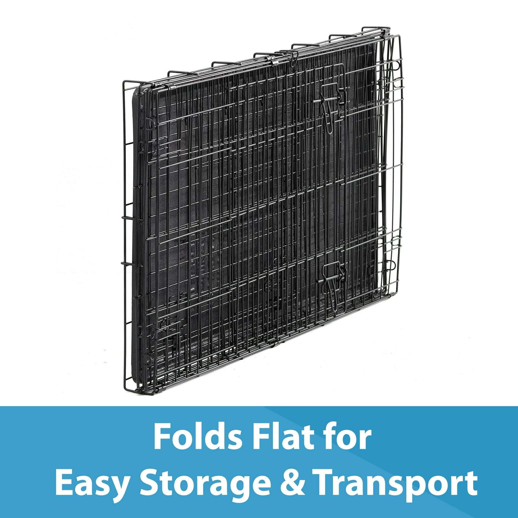 Vibrant Life Foldable 22" Wire Crate for Dogs with Divider and Leak-Proof Tray