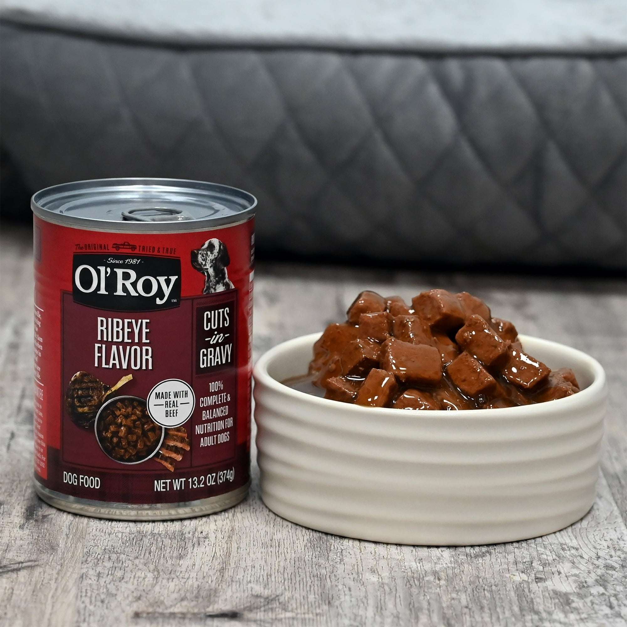 Ol' Roy Ribeye Flavor Cuts in Gravy Wet Dog Food, 13.2 oz Can