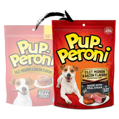 Pup Peroni Filet Mignon & Bacon Flavor Dog Treats, 5.6oz Bag