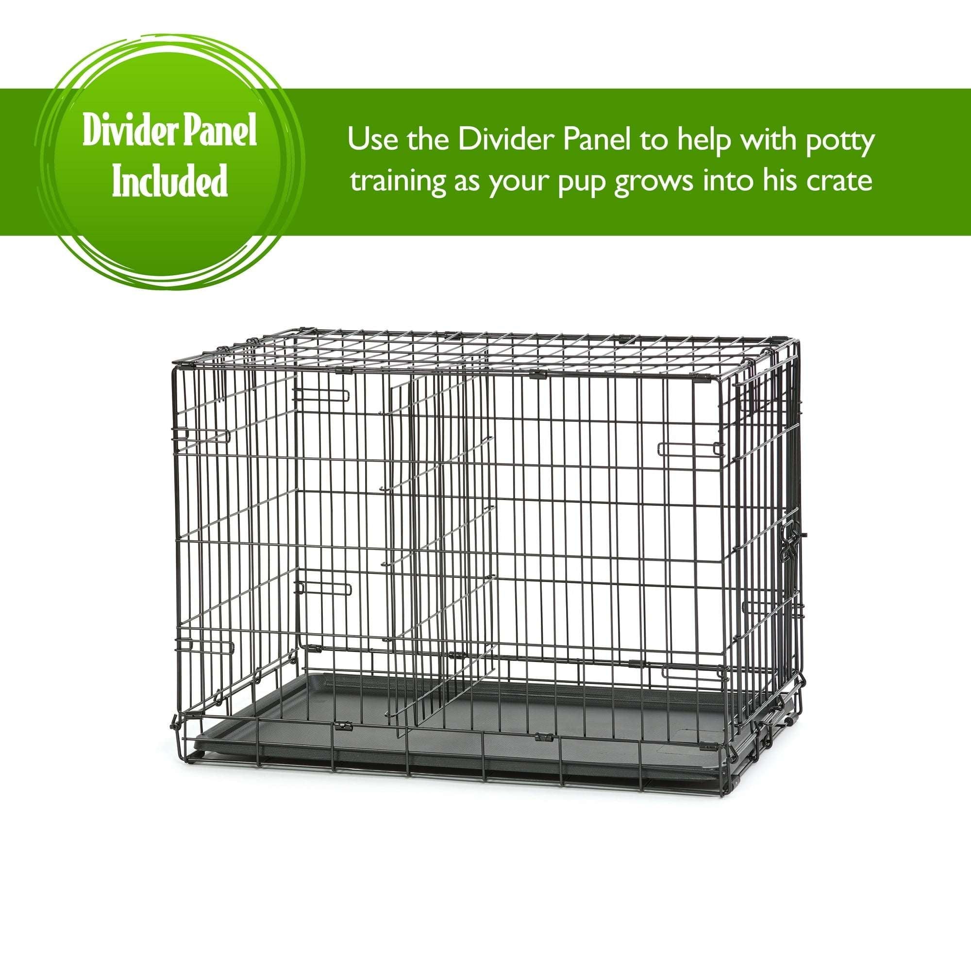 Vibrant Life Foldable 22" Wire Crate for Dogs with Divider and Leak-Proof Tray