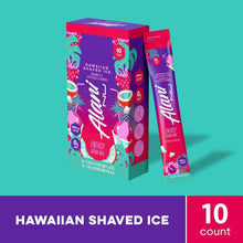 Hawaiian shaved ice energy drink mix box and stick labeled 10 count