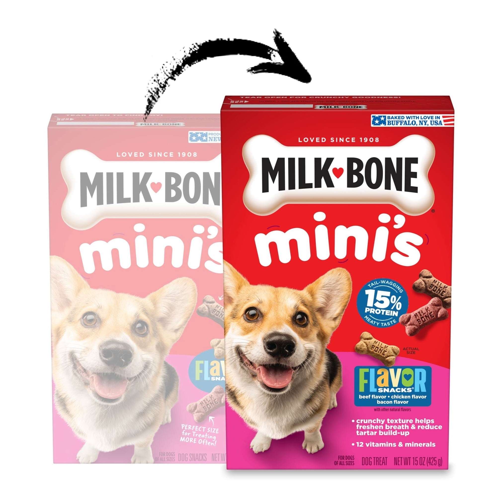 Milk Bone Flavor Snacks Mini’s Dog Biscuits, Flavored Crunchy Dog Treats, 36 oz Canister