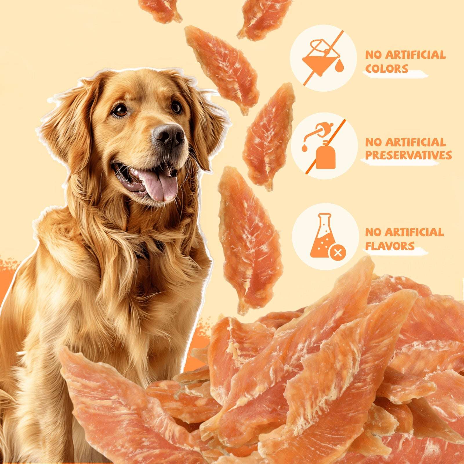Pawmate Chicken Jerky Dog Treats, High Protein Pure Chicken Snacks for Small Medium Large Dog, 11 oz
