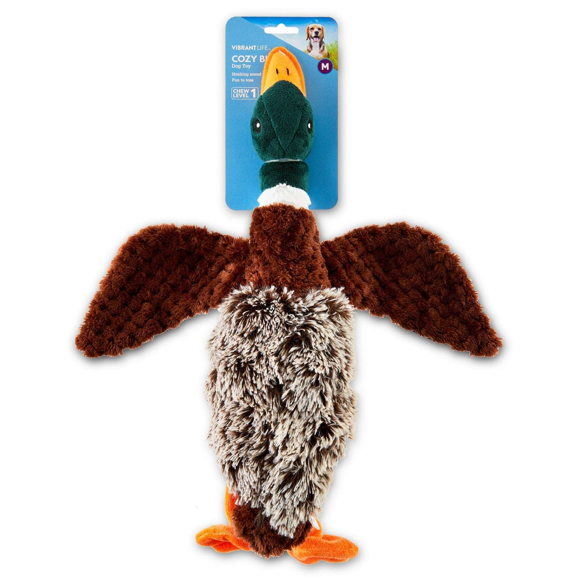 (3 pack) Vibrant Life Plush Duck Dog Toy with Honker