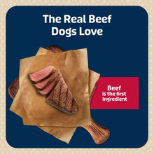 Beef dog training treat bites with recipe label graphic