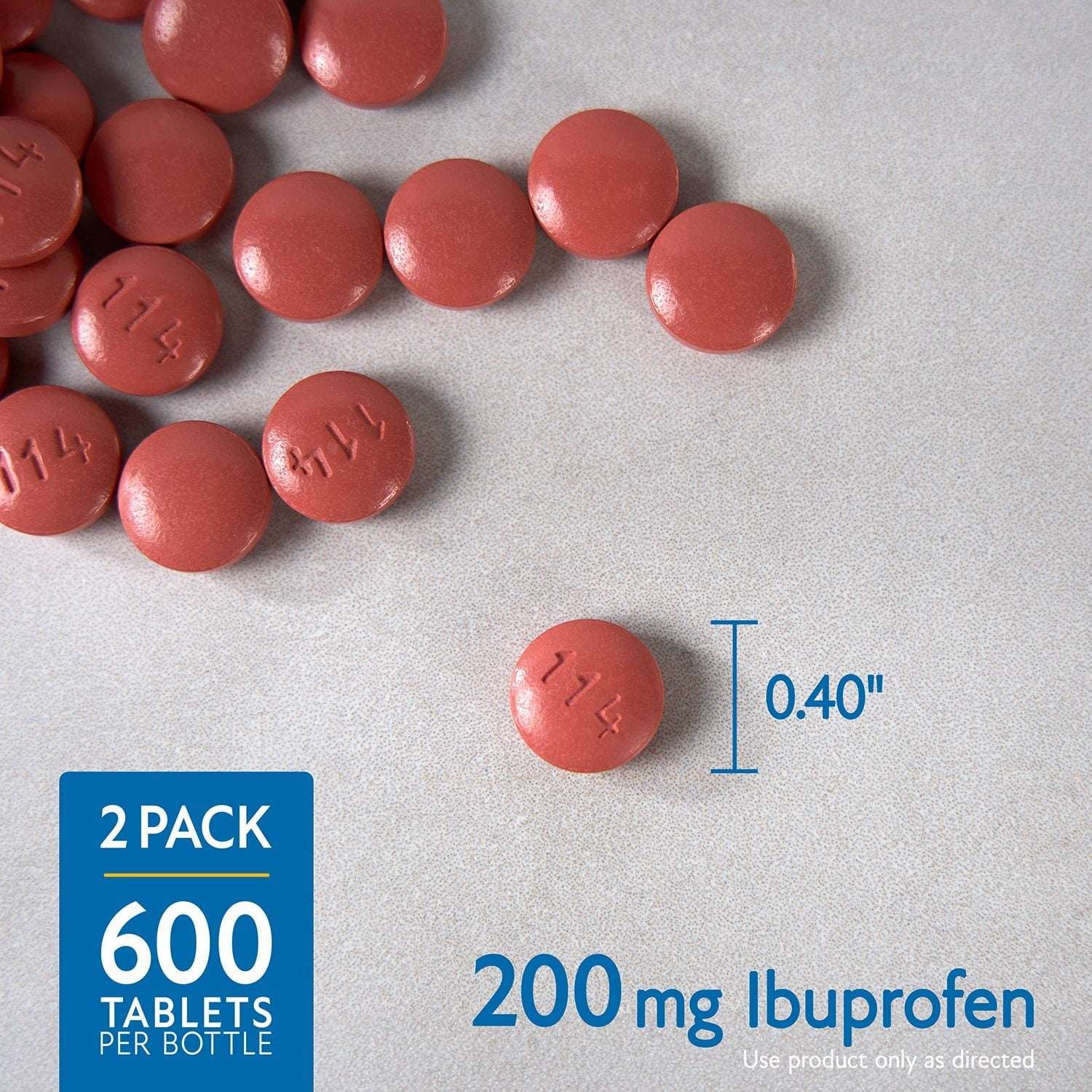 Member's Mark Ibuprofen Pain Reliever and Fever Reducer Tablet, 200 mg, 1200 ct.