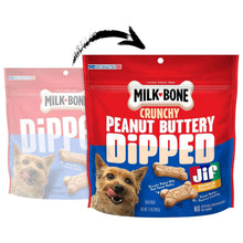 Peanut butter dipped dog biscuits in Milk-Bone Jif red bags (set of 4)