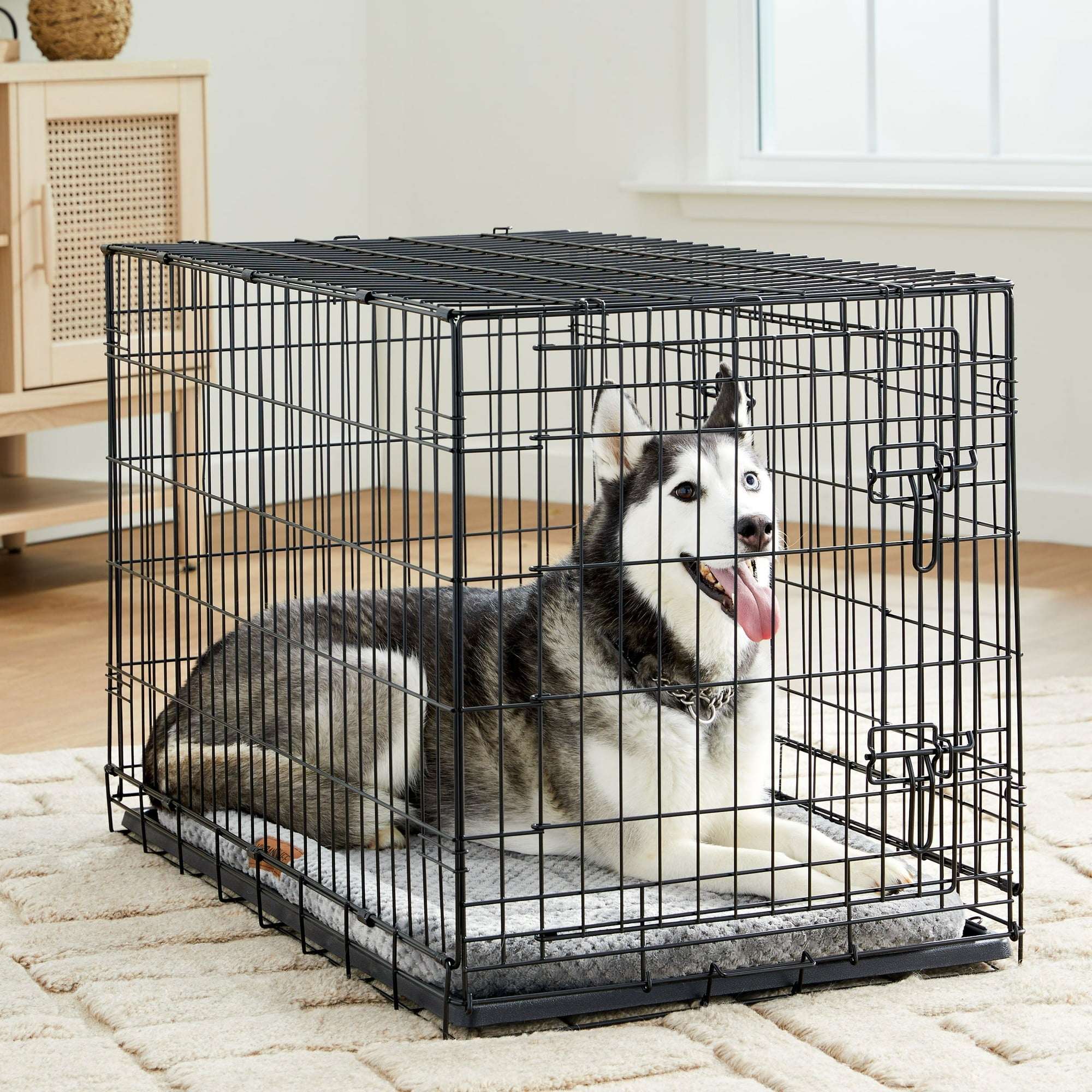 Vibrant Life Cozy Luxe Crate Mat Pet Bed, Gray