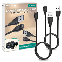 2-pack black charge and sync cable set with USB-A and watch connectors