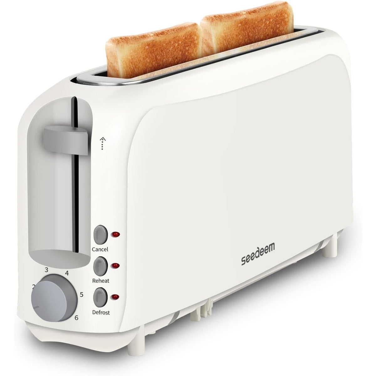 2-Slice Slim Toaster, 6 Shade Settings with Cancel, Reheat & Defrost, 10" Long Slot, Auto Shut off, Removable Crumb Tray, Black