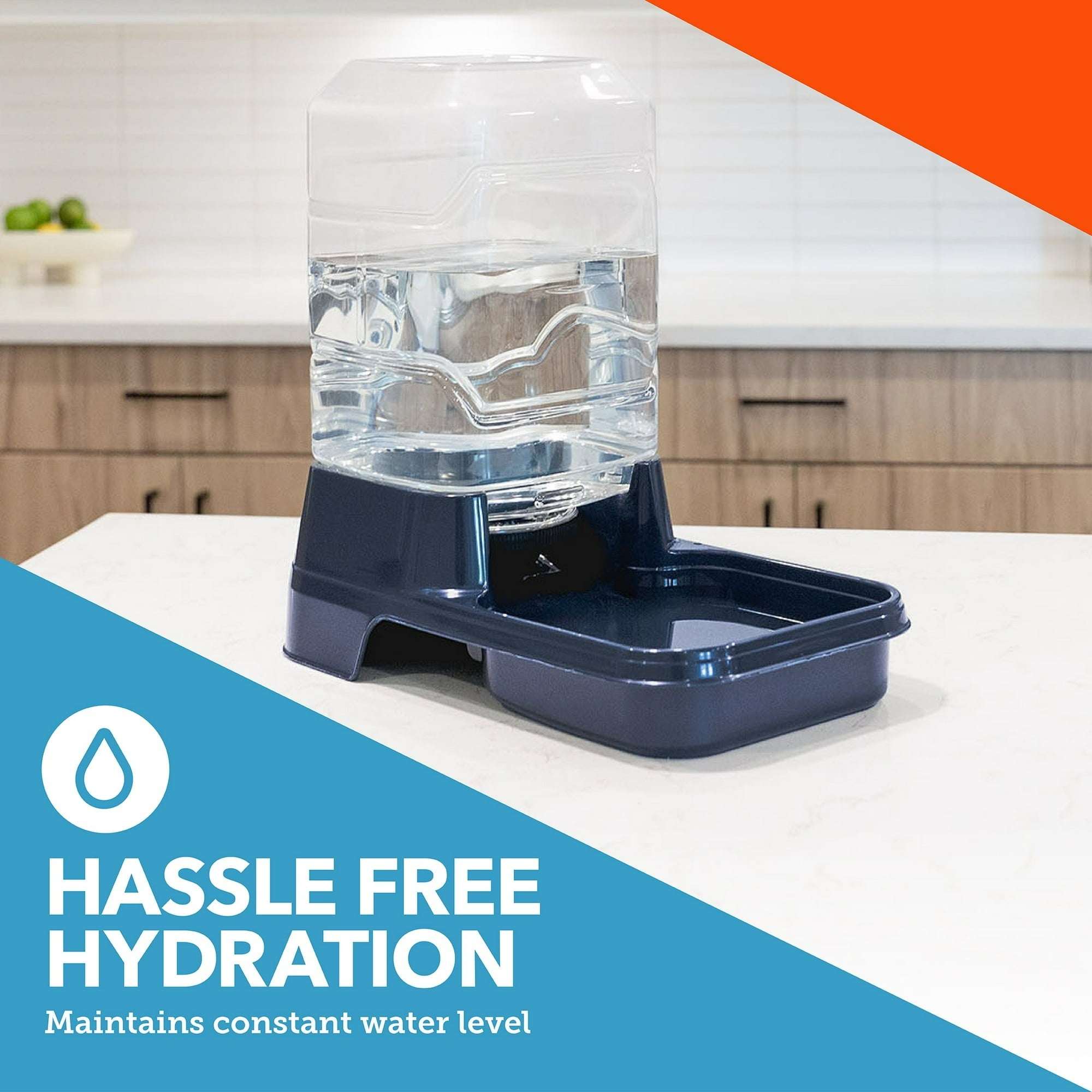 Vibrant Life Gravity Pet Waterer for Dogs and Cats, Large , Navy