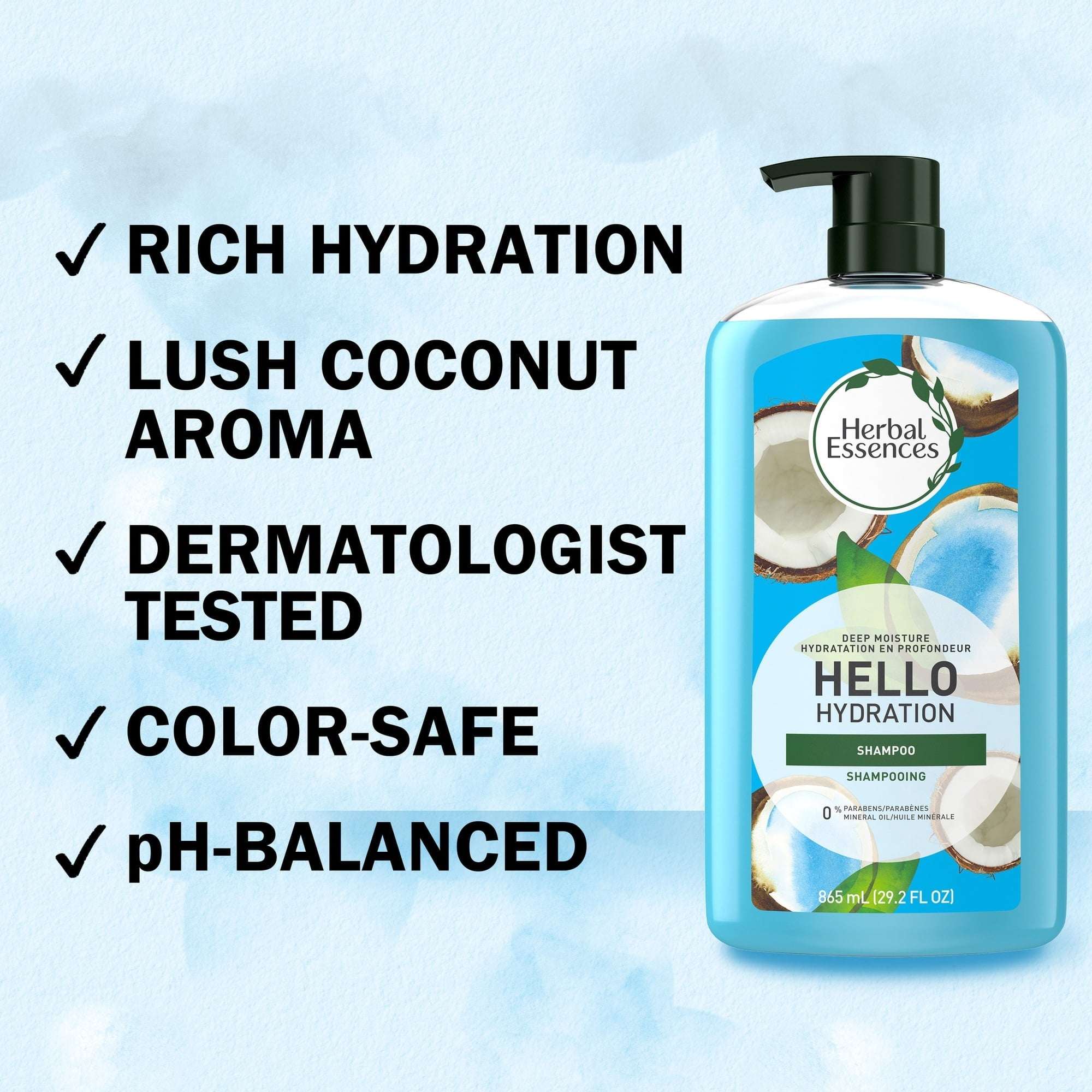 Herbal Essences Hello Hydration Daily Shampoo with Coconut, Deep Moisture, 29.2 fl oz