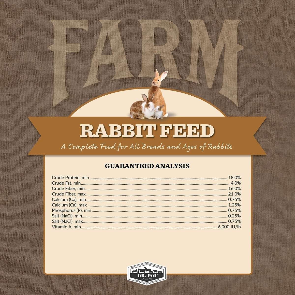 Dr. Pol Healthy Balance Alfalfa Recipe Rabbit Feed, 30-lb bag