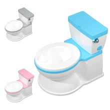 Blue toddler 2-in-1 potty training toilet with detachable seat and lid